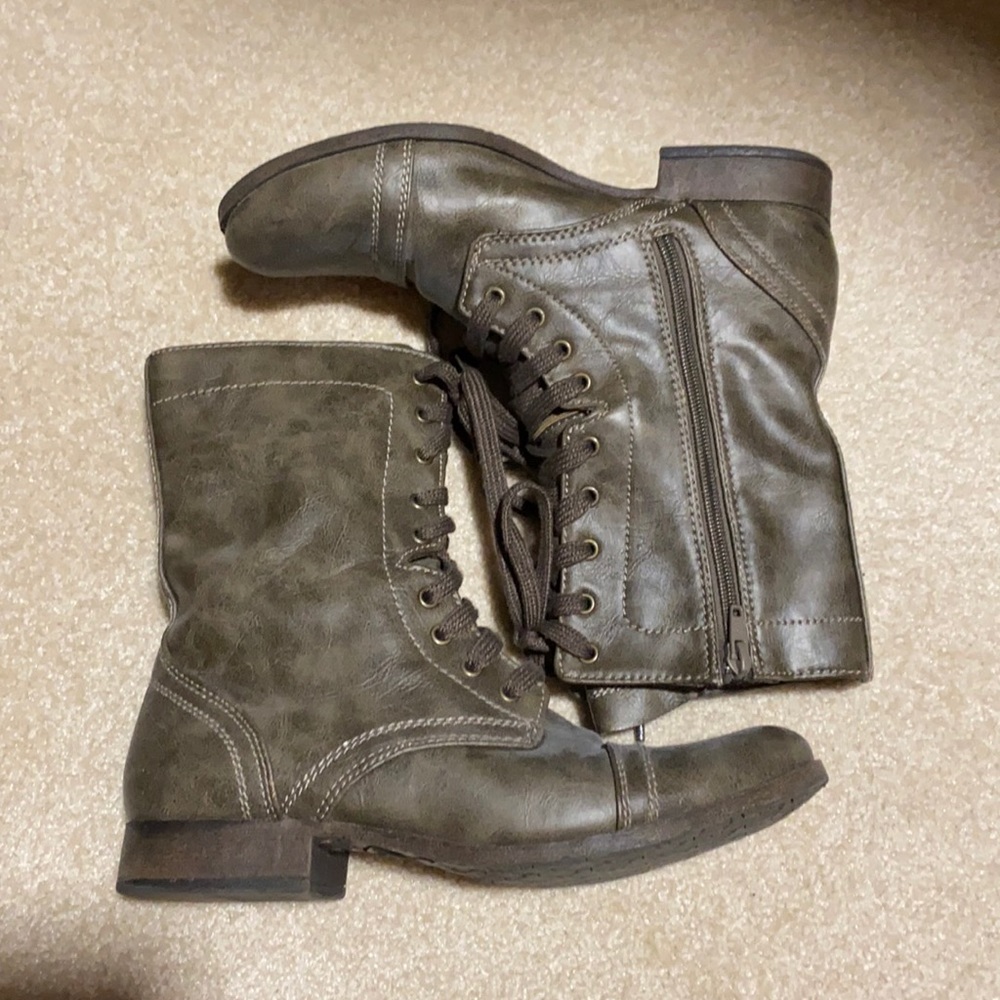 Candies Gray Combat Boots